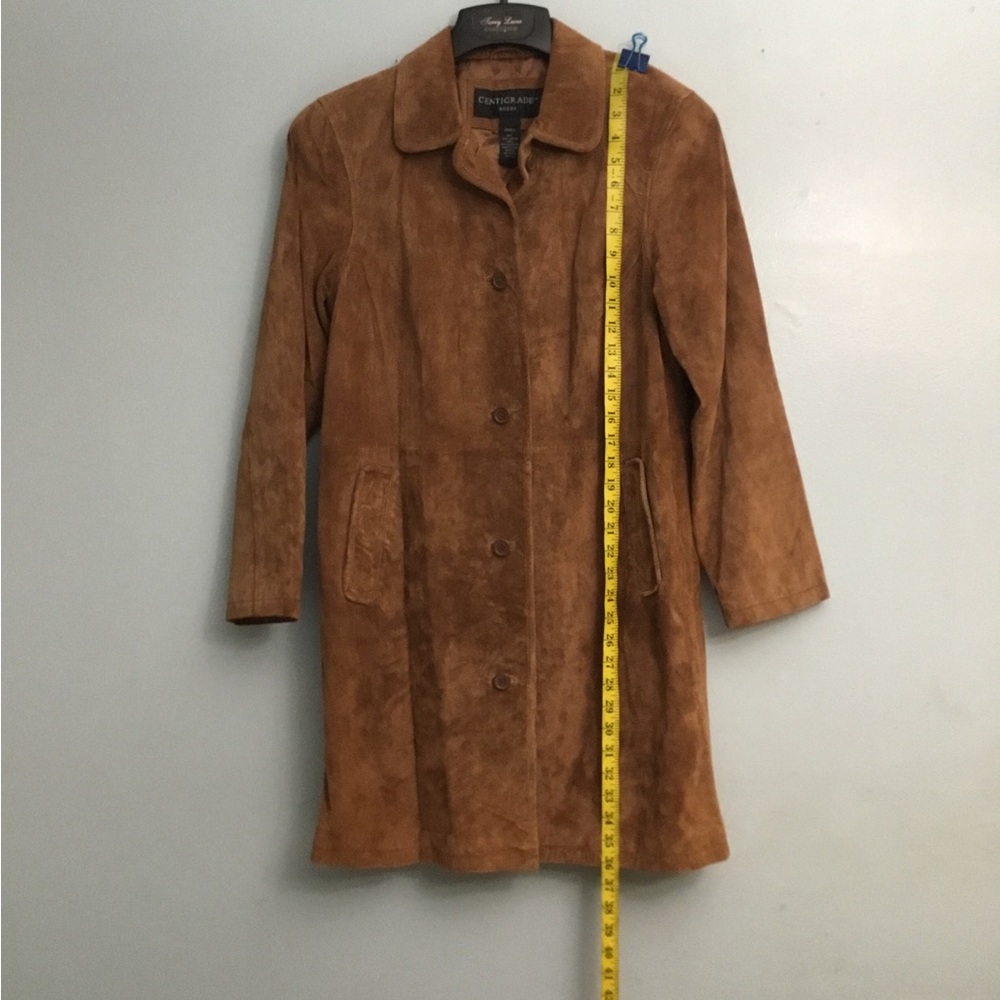 CENTIGRADE Tan Trench Coat Classic leather coat
